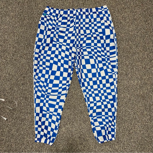 Melody Ehsani Warp Baggy Women’s Track Pants 2X XXL blue white checkered warped - Picture 10 of 16